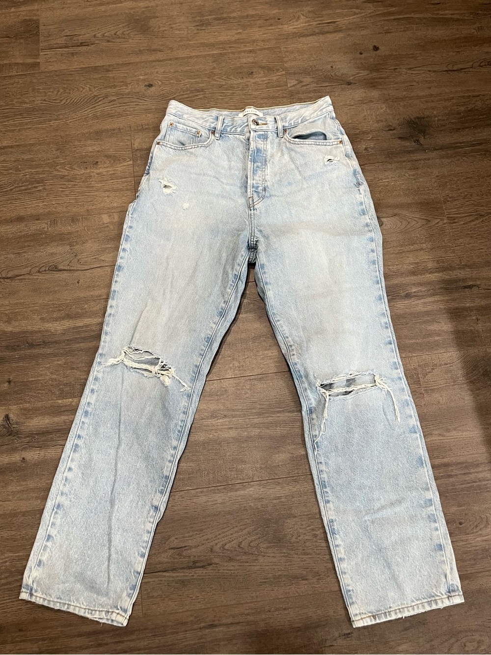 PacSun Light Blue Dad Leg Distressed Jeans